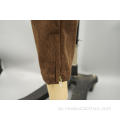 Dámský nový hnědý fleece Corduroy 16W rovný kalhoty